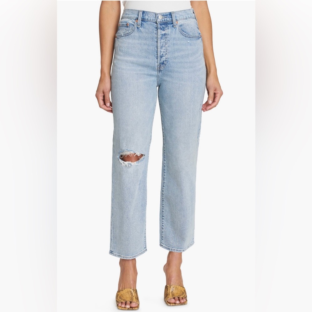 Pistola Cassie Super High Waist Crop Straight Leg Jeans